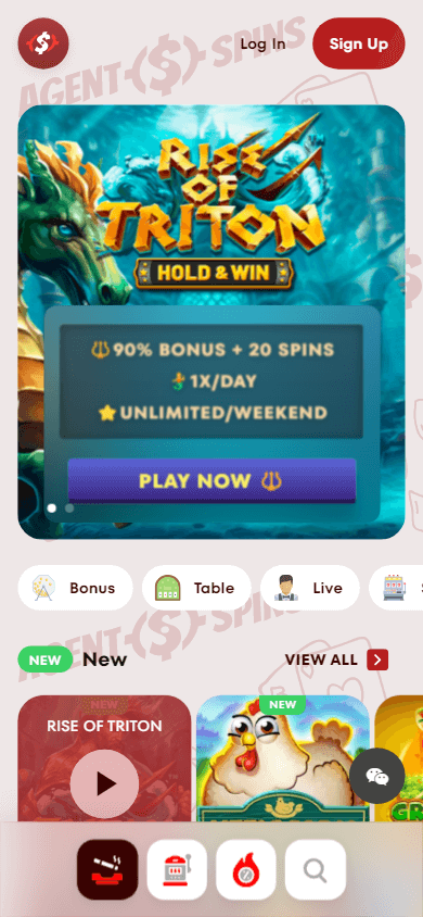 Agent Spins Casino Mobile screenshot